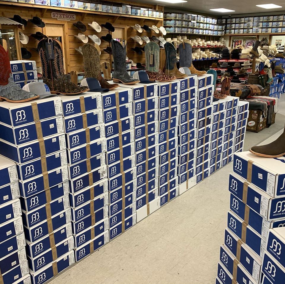 The “Great Wall” at the Texas Boot Company in Bastrop!