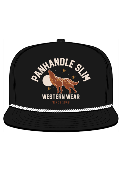 Panhandle Mens Black Wolf Cap
