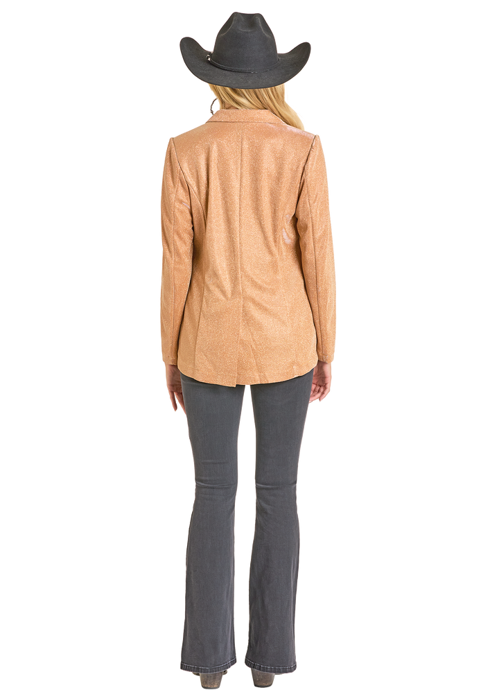 Panhandle Womens Orange Iridescent Blazer