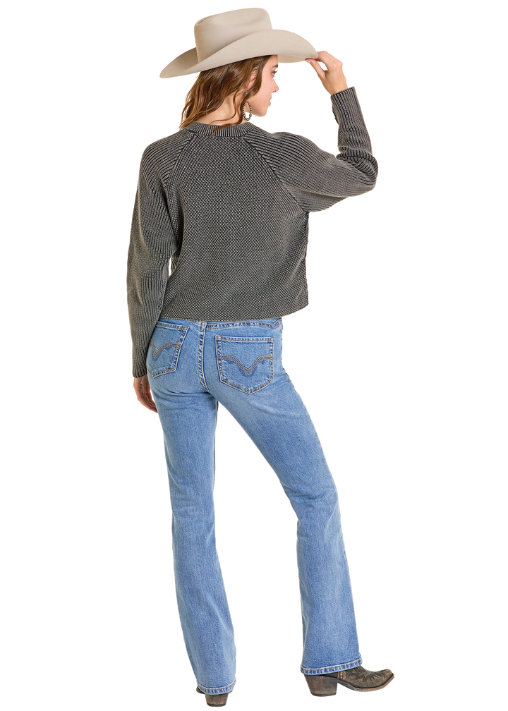 Panhandle Womens Black  New Skip to product information Cord Knit Cardigan Sweater