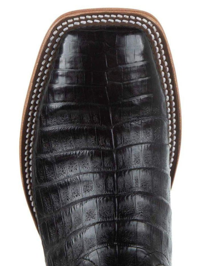 Macie Bean Womens Black Caiman Belly Boots