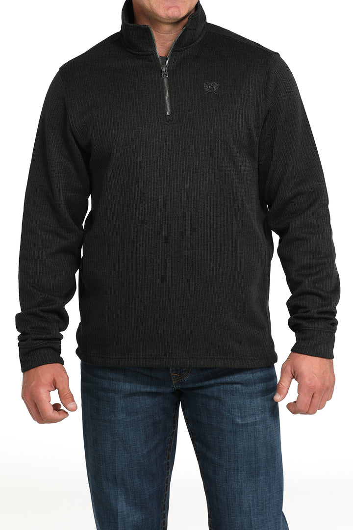 Cinch Mens Black Quarter Zip Sweater