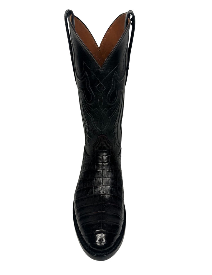 Black Jack Mens Black Cherry Caiman Belly Boots