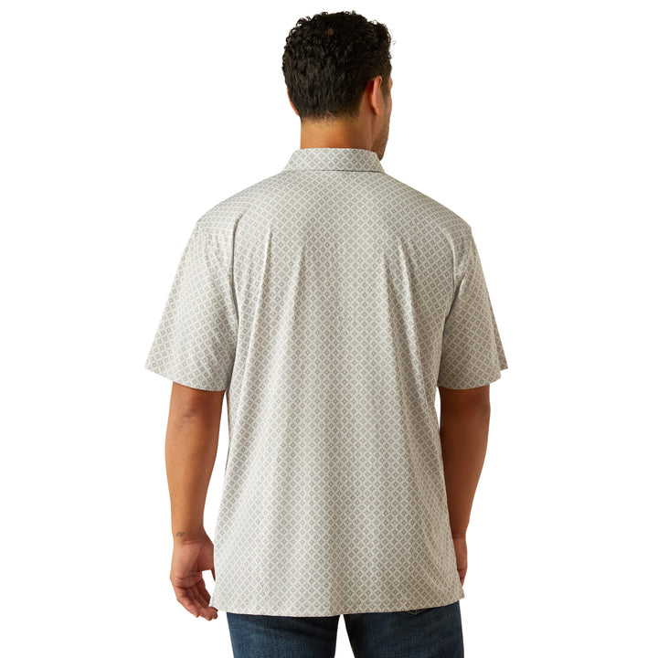 Ariat Mens Grey Micro Print Polo
