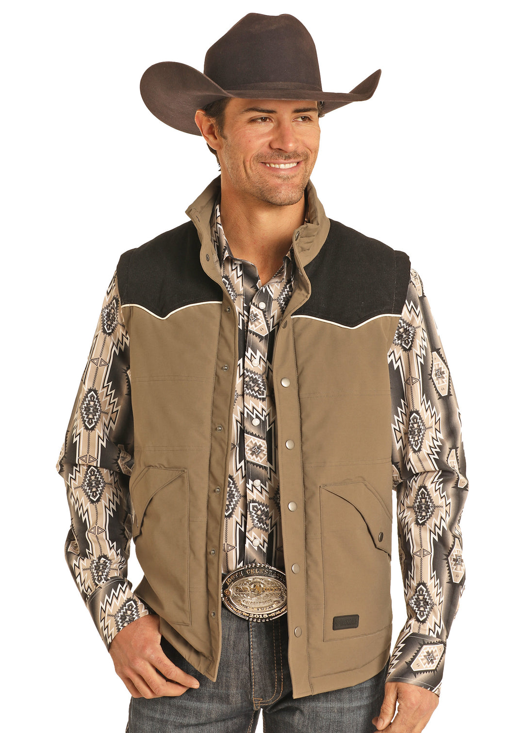 Panhandle Mens Brown Vintage '46 Puffer Vest