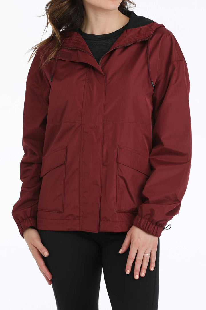 Cinch Womens Burgundy Hydrographic Rain Jacket