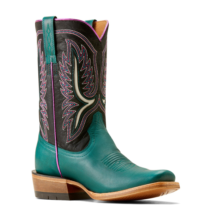 Ariat Womens Black and Turquoise Inlay Futurity Boots