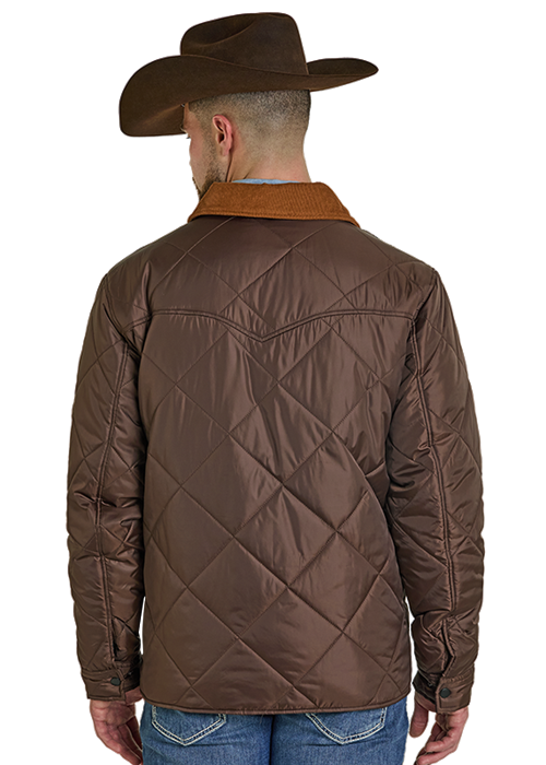 Panhandle Mens Brown Quilted Puffer Coat