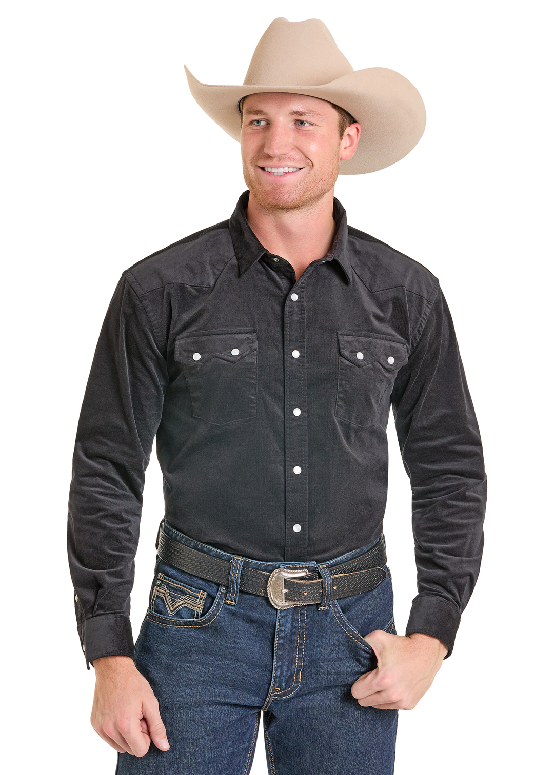 Panhandle Mens Black Long Sleeve Shirt