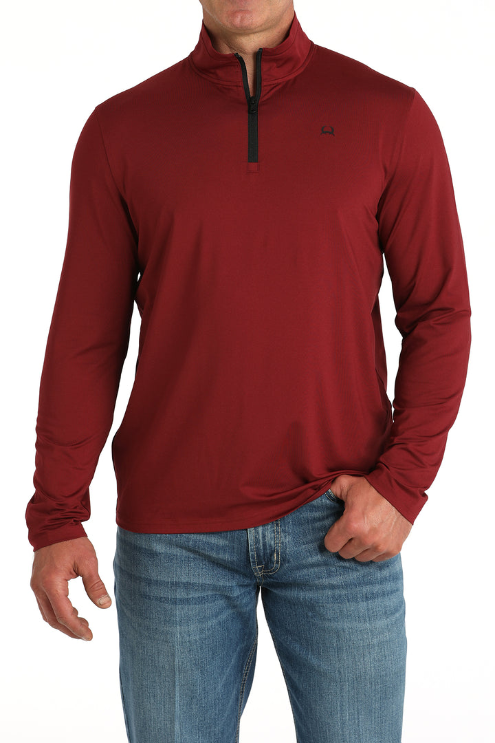 Cinch Mens Burgundy Quarter Zip Jacket