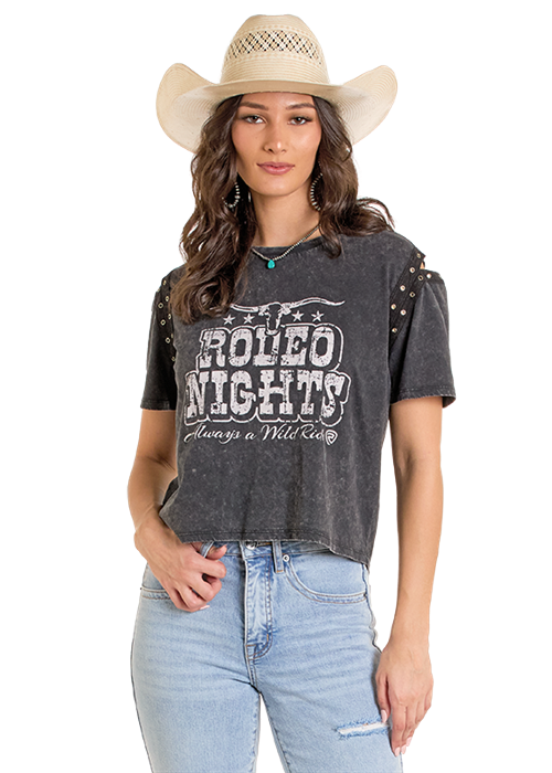 Panhandle Womens Studded Rodeo Graphic T-Shirt
