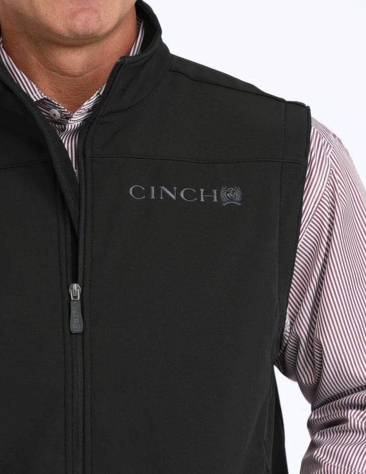 Cinch Mens Black Logo Bonded Vest