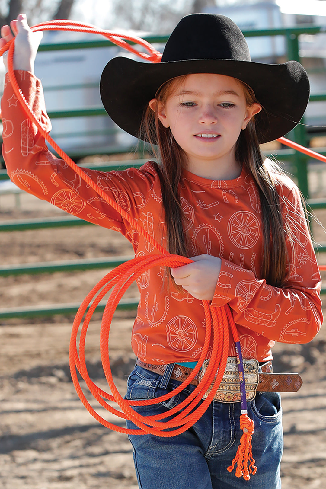 Cinch Girls Copper Long Sleeve Shirt