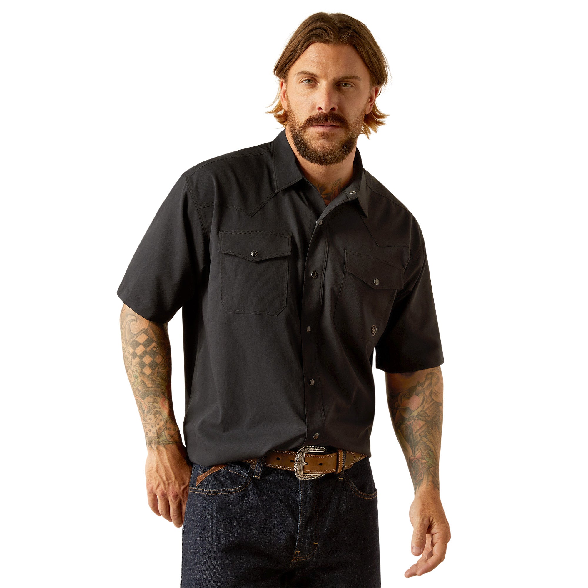 Ariat Mens Black Western VentTEK Classic Fit Shirt – Texas Boot