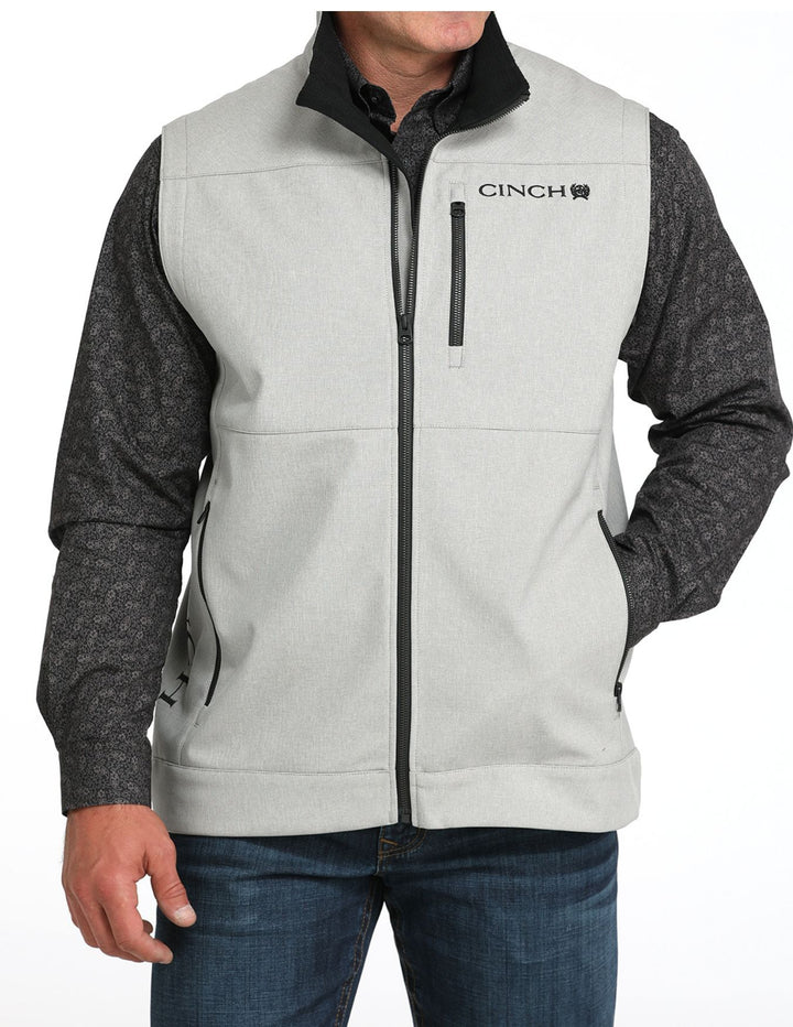 Cinch Mens Light Grey Bonded Vest