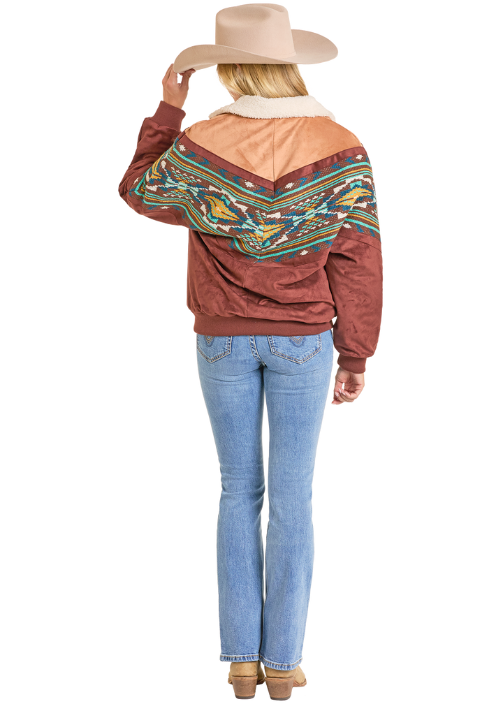 Panhandle Mens Oversized Microsuede Bomber Jacket