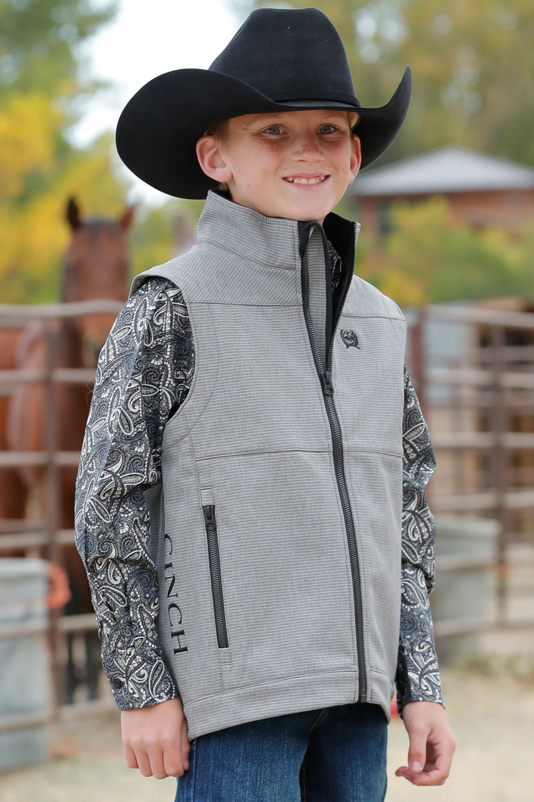Cinch Boys Grey Bonded Vest