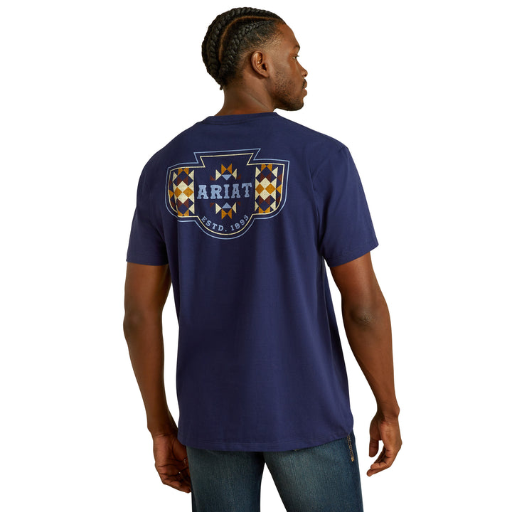 Ariat Mens Navy Woven West T-Shirt