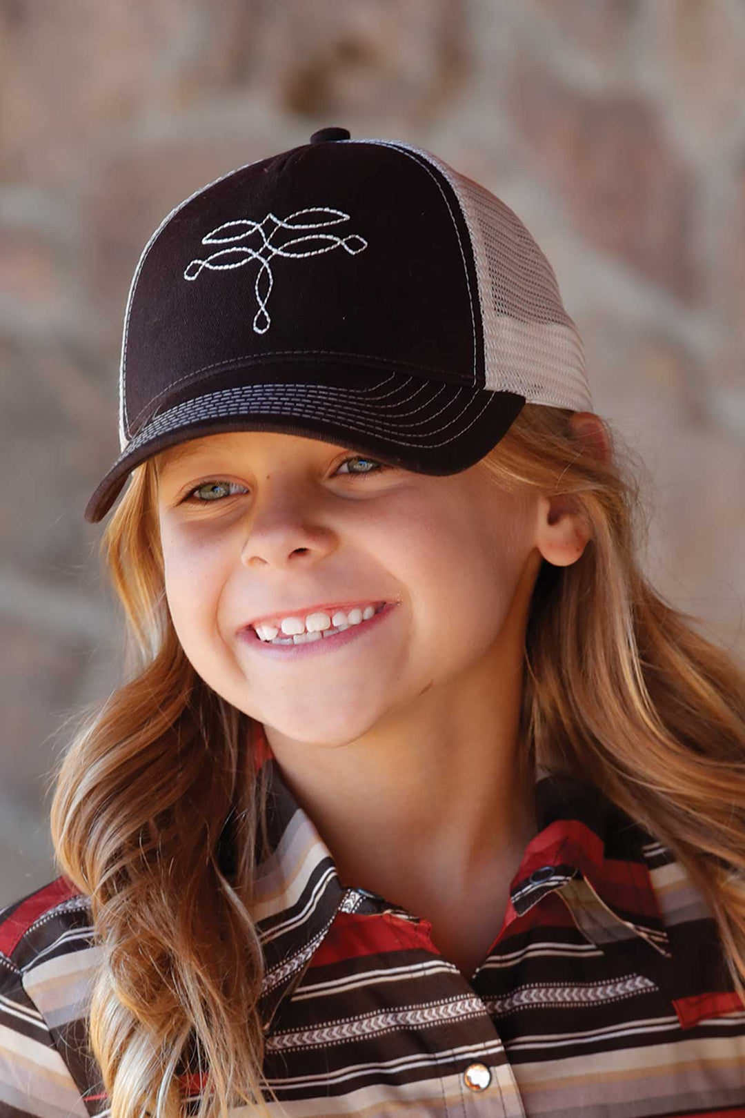Cinch Girls Black Boot Stitch Trucker Hat