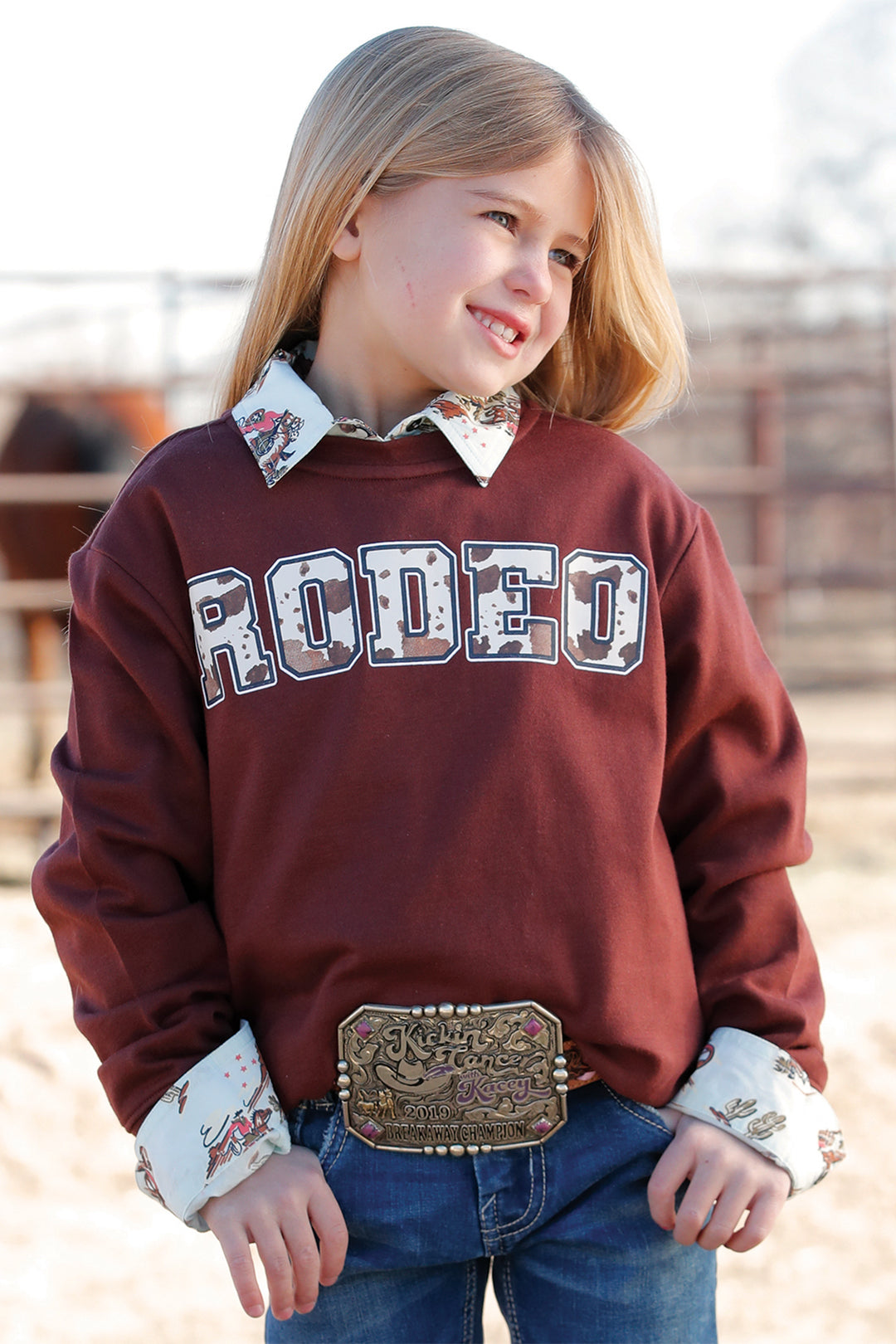 Cinch Girls Burgundy Rodeo Sweatshirt