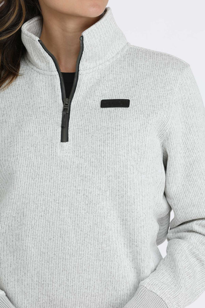 Cinch Womens Grey Quarter Zip Sweater