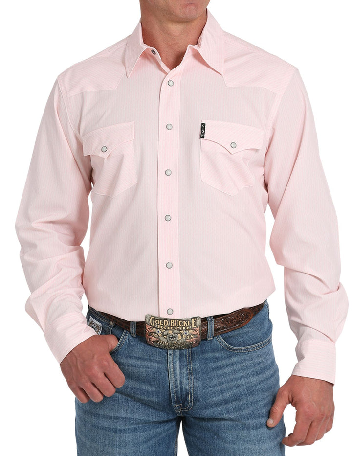 Cinch Mens Pink Modern Fit Long Sleeve Shirt