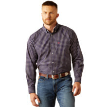 Ariat Mens Navy Wrinkle Free Dwayne Classic Fit Shirt