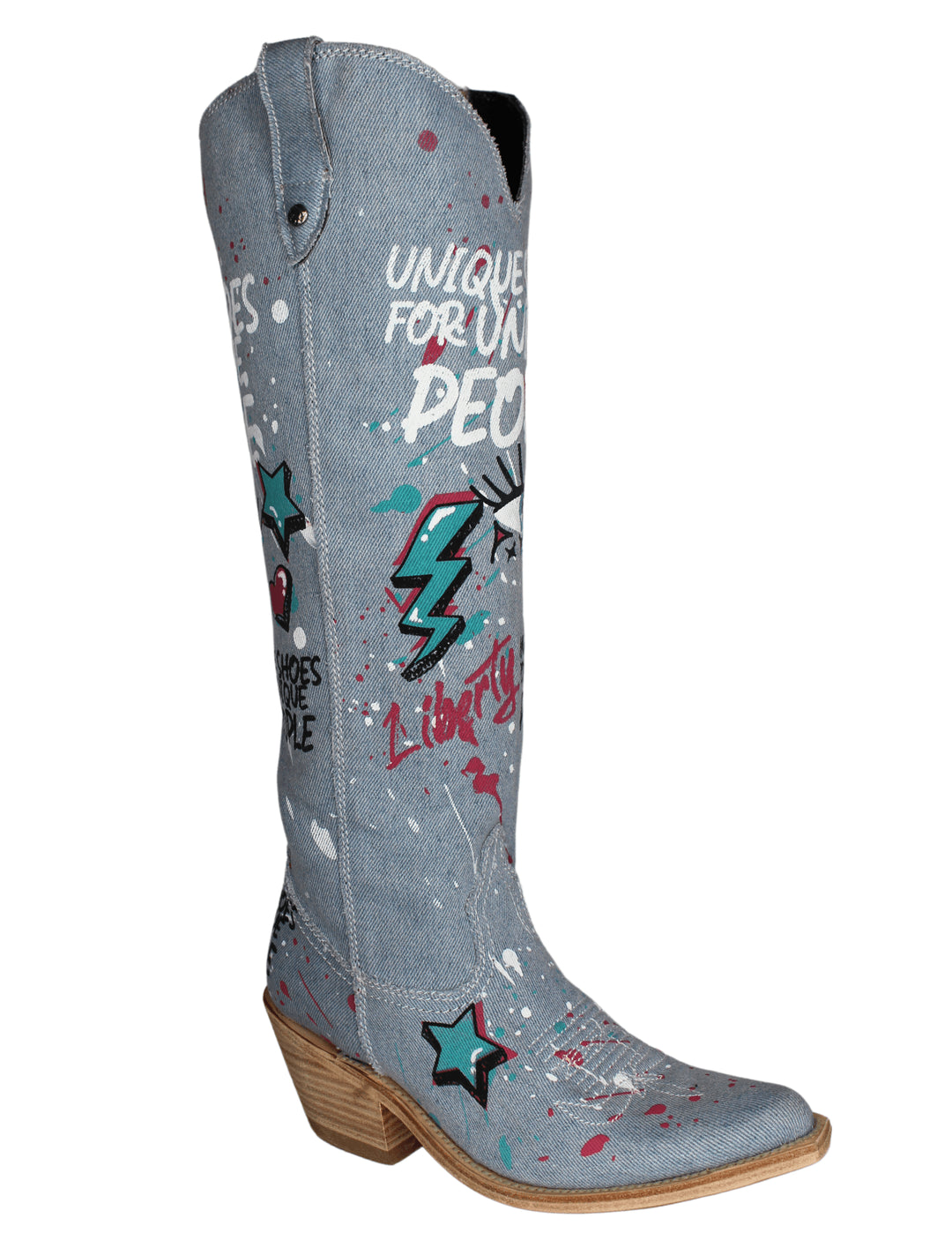 Liberty Black Womens Hadid Mezclilla Stone Polar Tall Boots