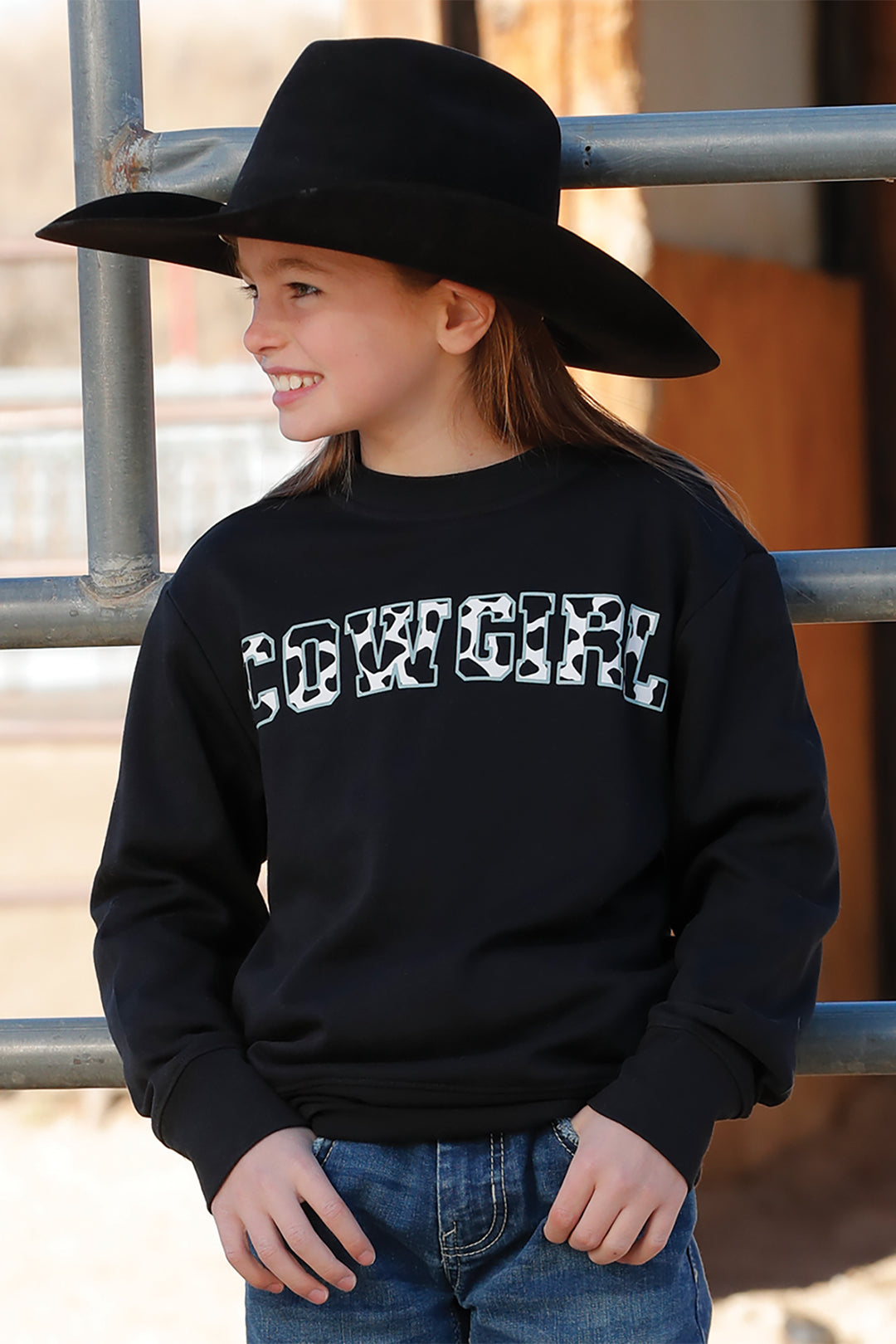 Cinch Girls Black Cowgirl Sweatshirt