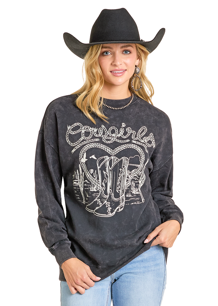 Panhandle Womens Cowgirl Graphic Pullover
