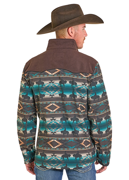 Panhandle Mens Horse Printed Softshell Jacket