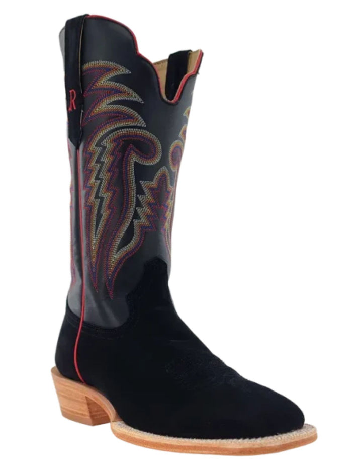 R. Watson Mens Black Roughout Boots