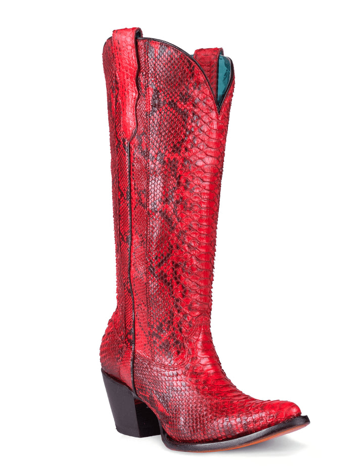 Corral Womens Red Python Tall Boots