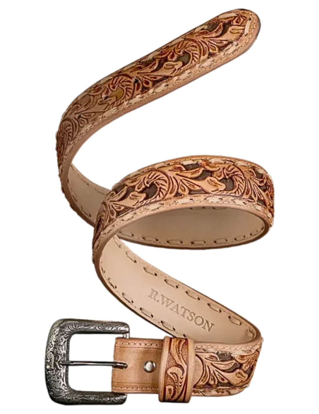 R. Watson Mens Chocolate Roughout Underlay Belt