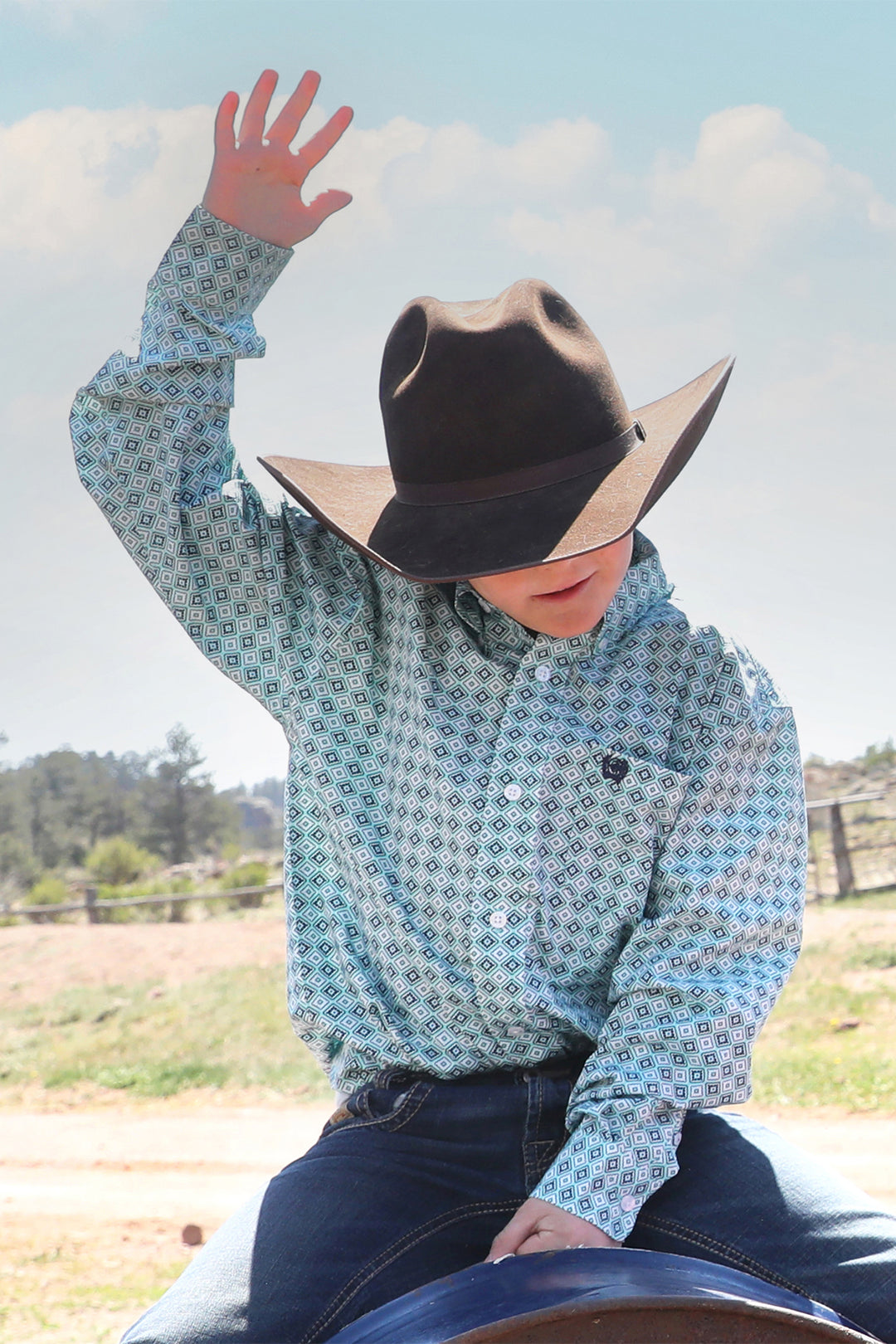 Cinch Boys Diamond Long Sleeve Shirt