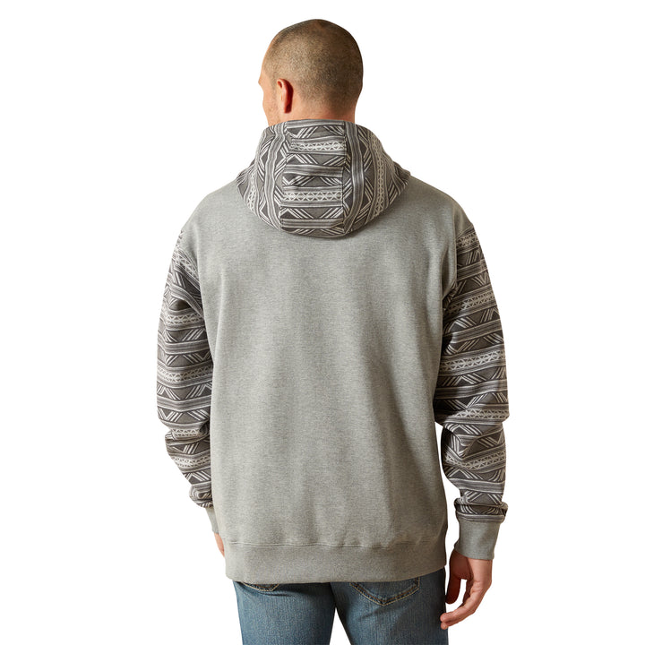 Ariat Mens Grey Geo Southwestern Color Block Hoodie
