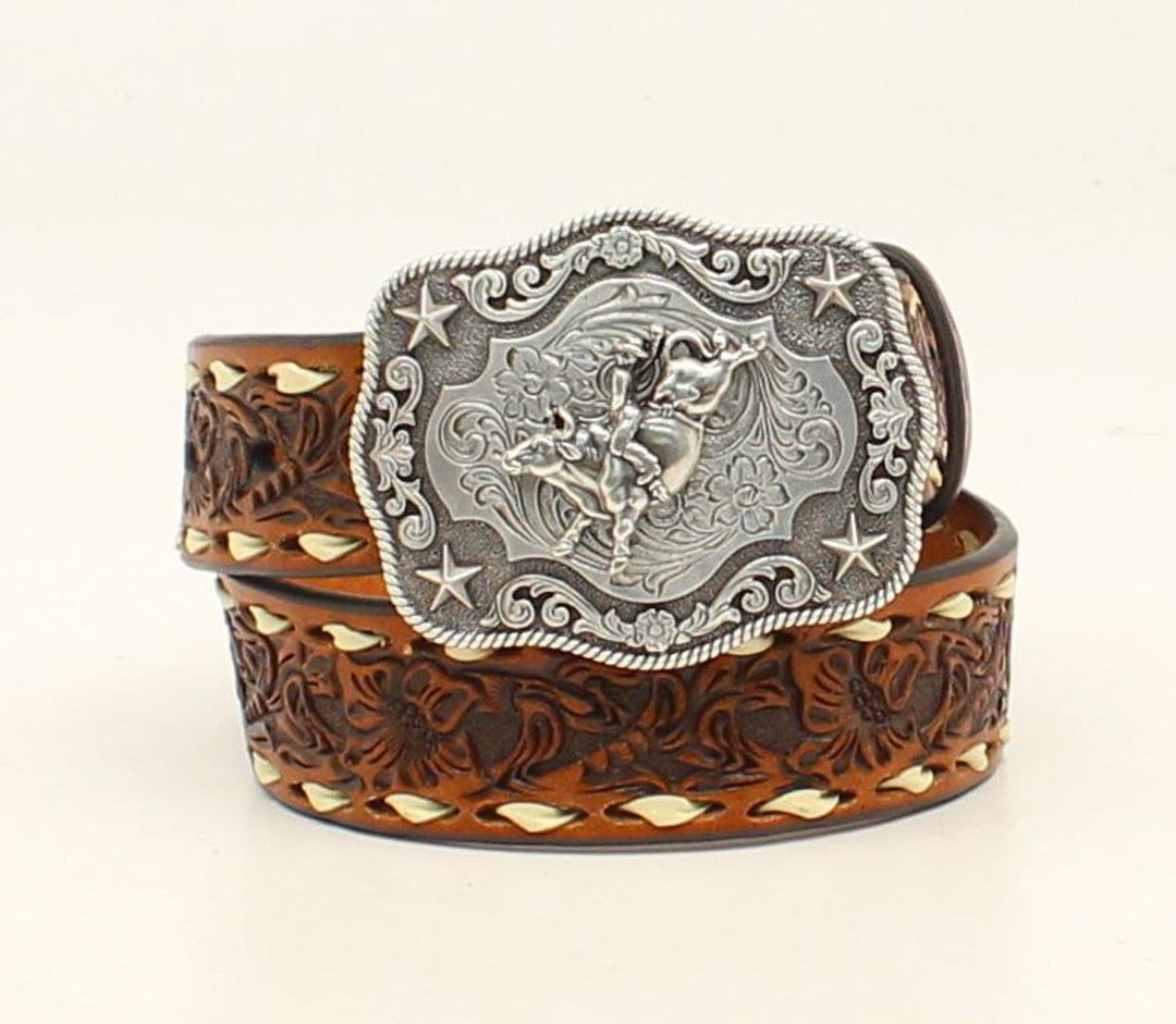 Cowboy Up Tooled Floral Belt