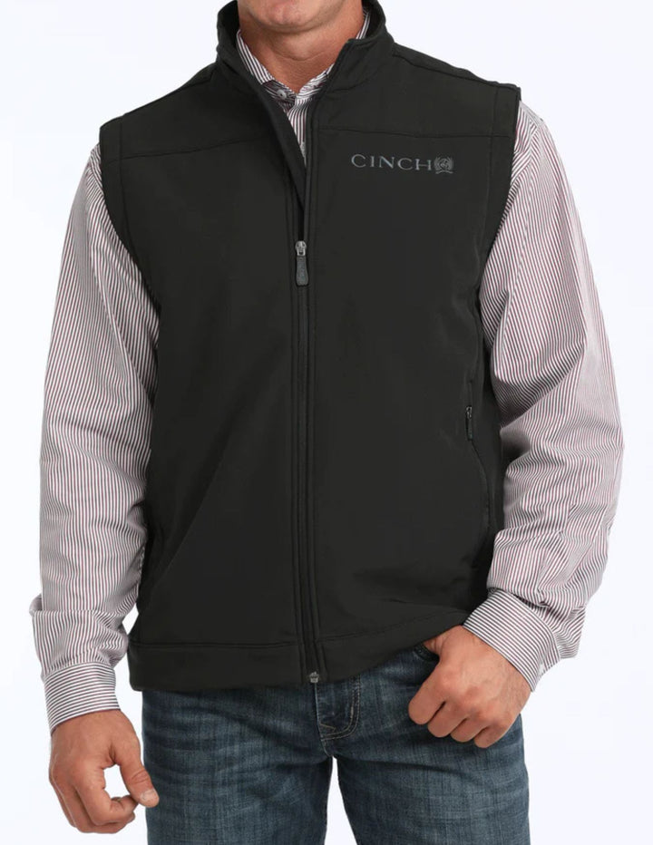 Cinch Mens Black Logo Bonded Vest
