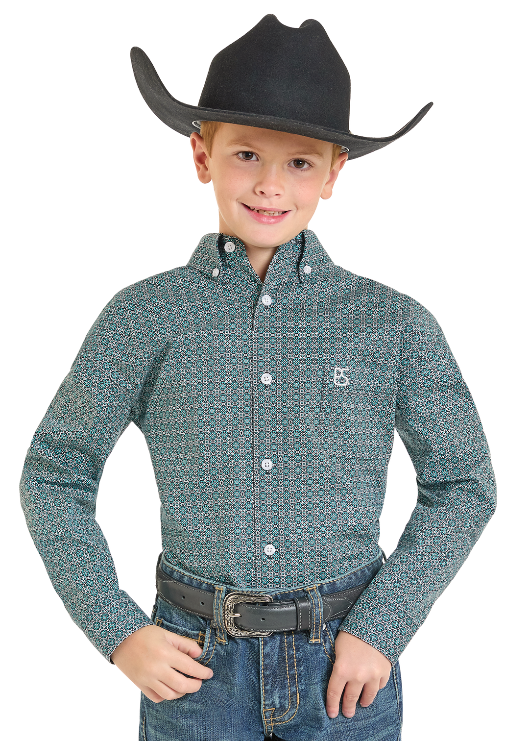 Panhandle Boys Turquoise Long Sleeve Shirt