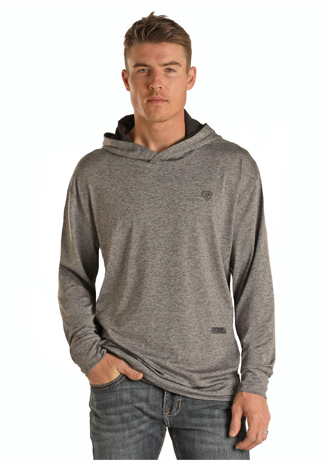 Panhandle Slim Mens Grey Rock N Roll Hoodie