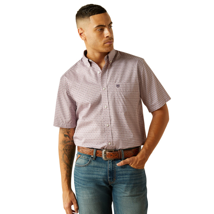 Ariat Mens Lilac Rafael Short Sleeve Shirt