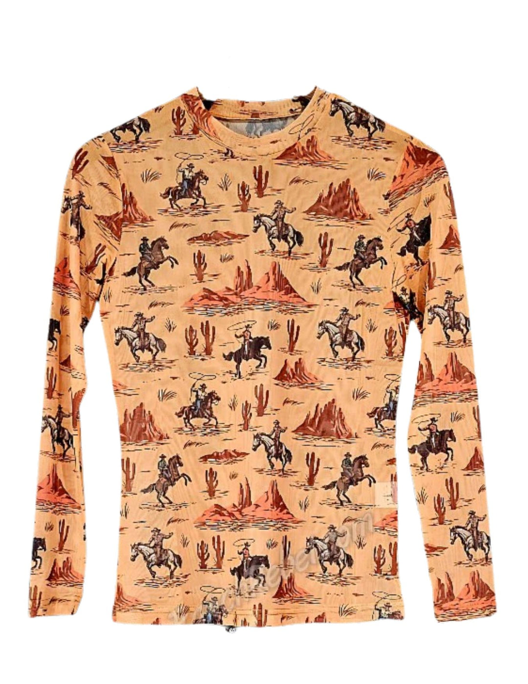 Womens Rusty Cactus Mesh Long Sleeve Shirt