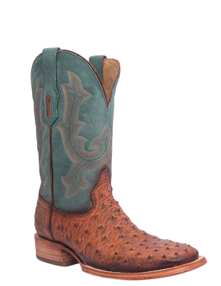 Corral Mens Cognac Full Quill Ostrich Square Toe Boots