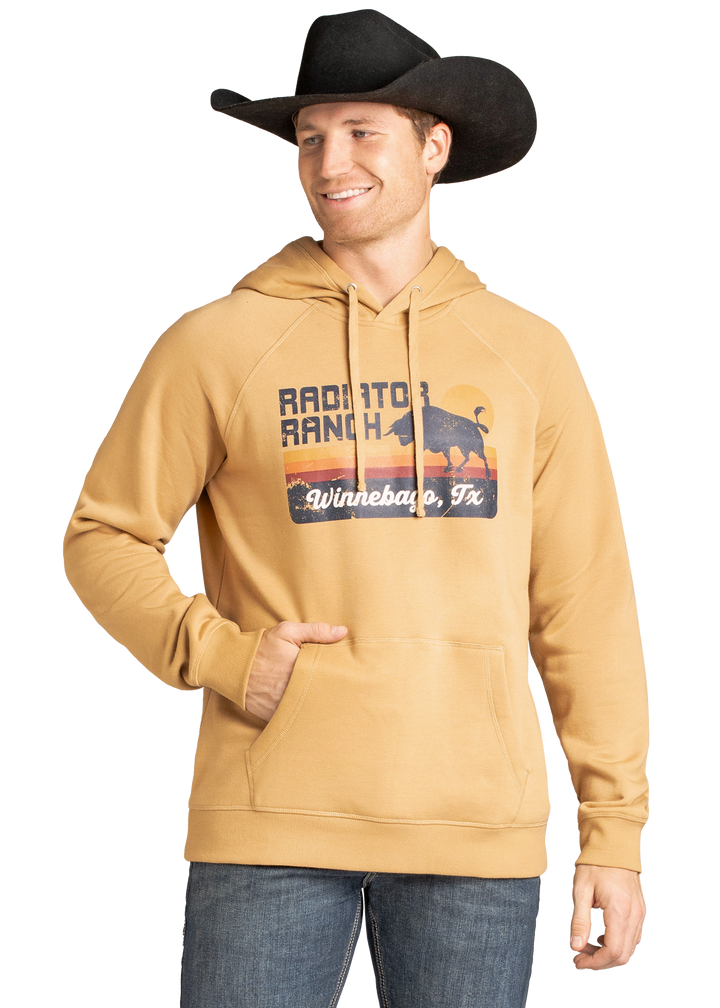 Panhandle Mens Camel Dale Graphic Hoodie