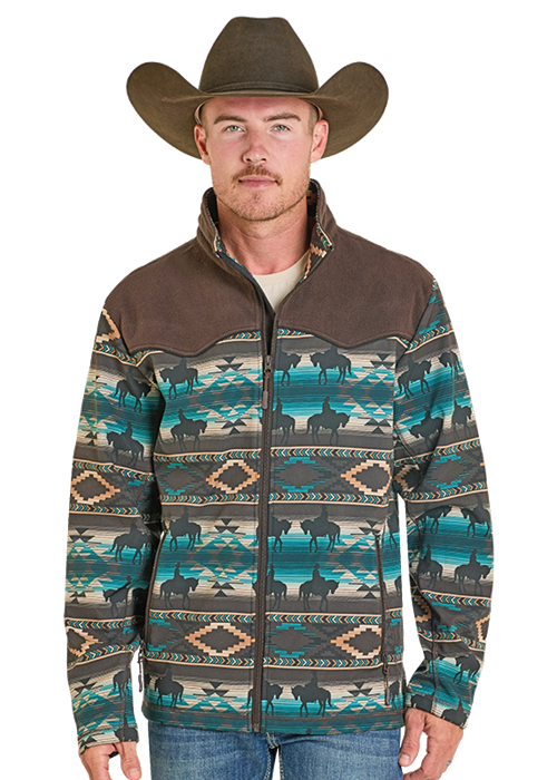 Panhandle Mens Horse Printed Softshell Jacket