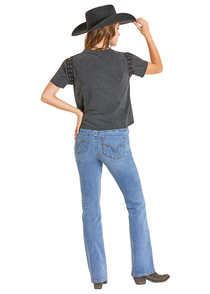 Panhandle Womens Ramble On Black Graphic Tee