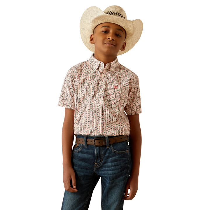 Ariat Boys Red Chapman Classic Fit Shirt