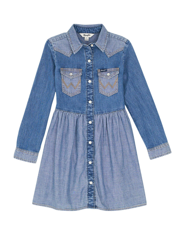 Wrangler Girls Long Sleeve Denim Dress