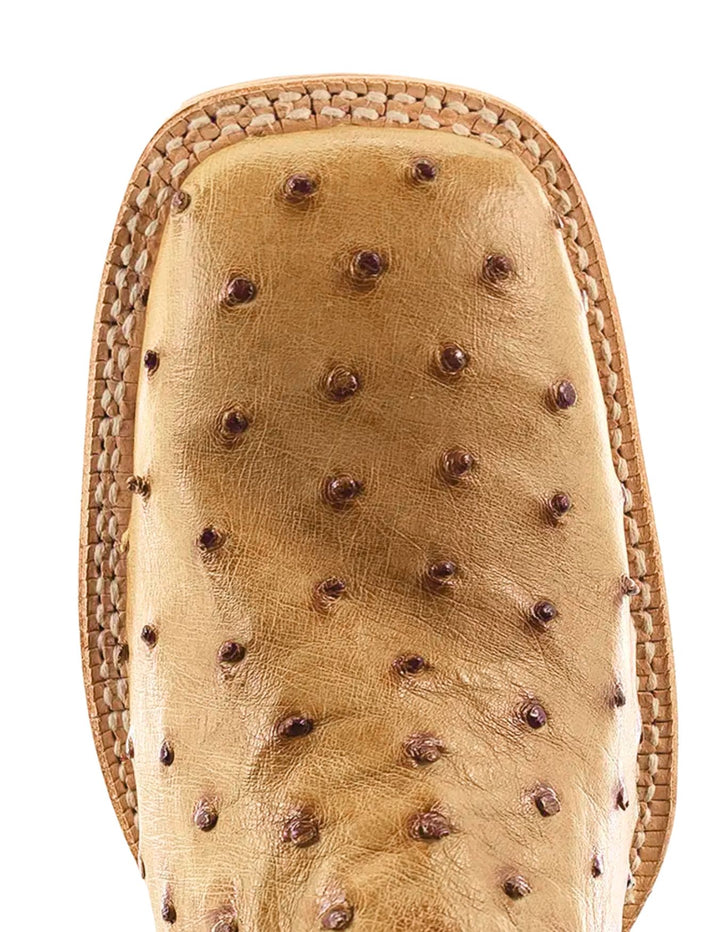 R. Watson Mens Full Quill Ostrich Wide Square Toe Boots