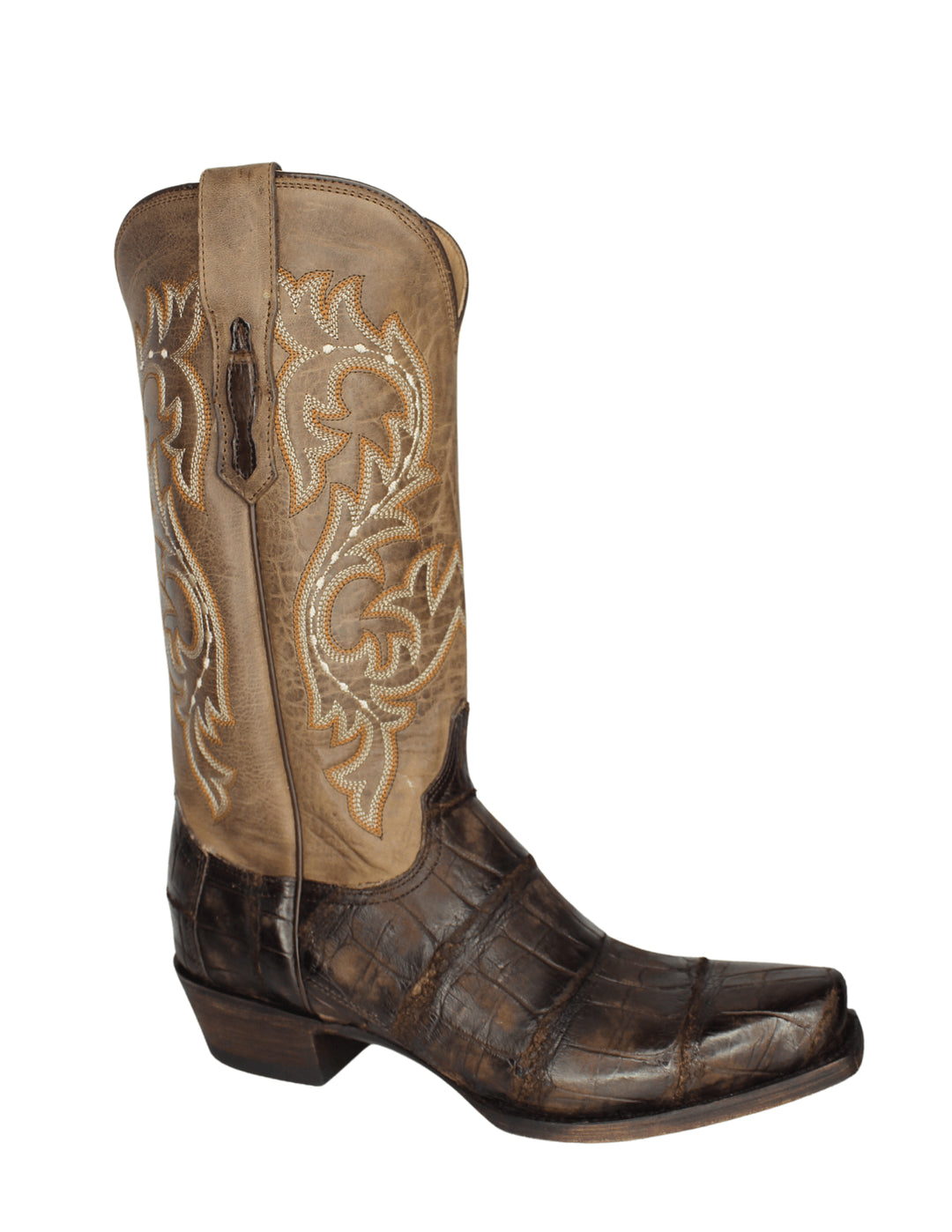 Lucchese Mens Burke Chocolate Giant Gator Boots